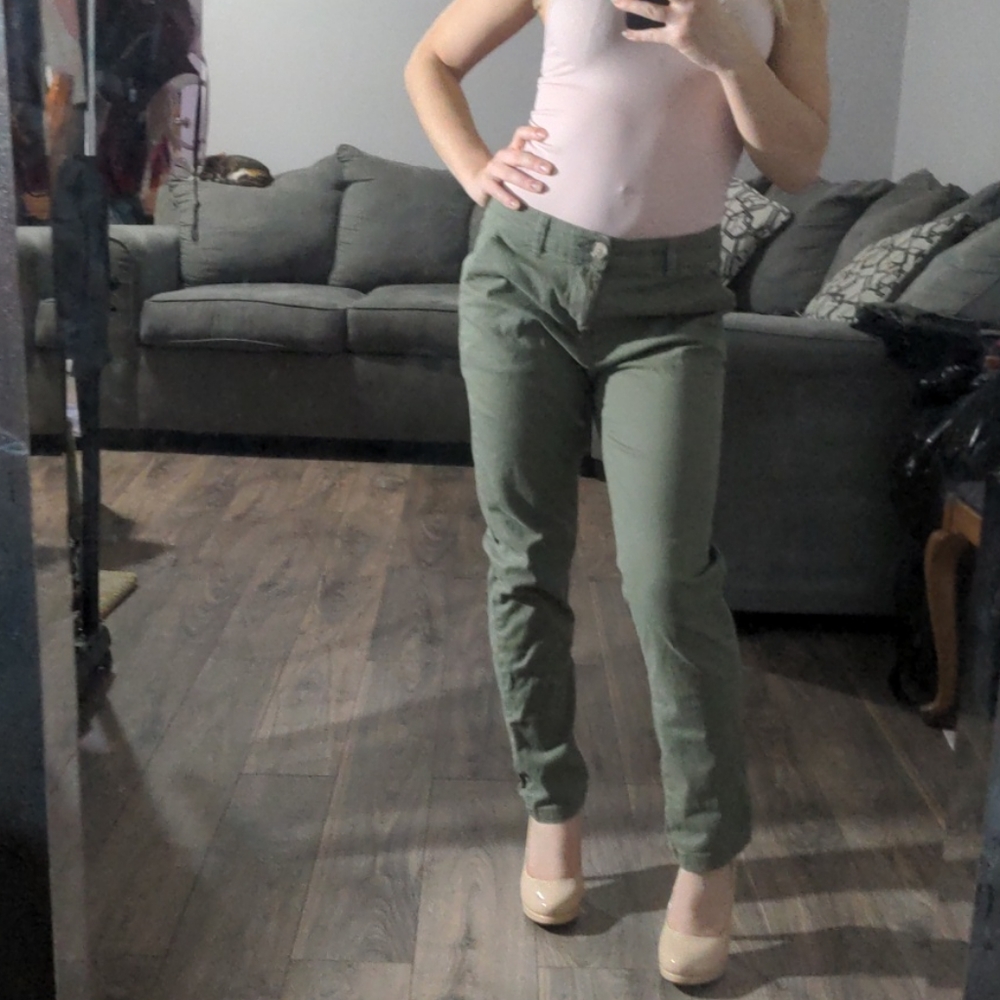 Semi Fitted Chic Green Skinny Pants Joe Fresh